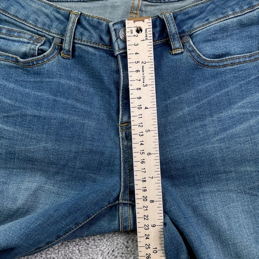 Prana Jeans Womens 4‎ Blue London Slim Low Rise Medium Wash Stretch Denim
